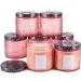 10 oz Embossed Glass Candle Container with Tin Lid and Labels (Pink)