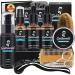 Beard Growth Grooming Kit for Men w/Derma Roller Hair Growth Birthday Christmas Gifts Set for Him Stocking Fillers Mens Dad Boyfriend Husband w/Beard Oil Beard Wash/Shampoo Balm/Wax Comb Brush