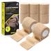 Anjocare self -adhesive bandage wrap (8 pack) breathable bandage cohesive bandage for first aid sports injuries wrist sprains protection VET for dogs (5cm x 4.5m) beige Besigen (5cm x 4.5cm)