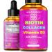 Liquid Biotin Collagen Peptides & Vitamin D3 for Hair Growth MCT Oil Drops 60 000mcg  Powerful Formula for Hair Skin and Nails Most Advanced Hair Growth Supplement for Women & Men