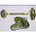 Jade Roller Gua Sha Set Natural Face Roller Skin Care Tools for Puffy Eyes Relief Anti Aging (xiuyan Jade)