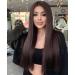Vebonny wig made of chocolate brown for women with lace front glue-free brown wig with middle parting straight hair wigs 22 inch vebonny-028-news #028NEW