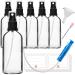 Handsunity 100ml-6Stk spray glass bottle-pharmacy clear glass bottle set with black atomizer glass spray bottle made of transparent glass including 17 accessories 100ml-6 pieces Black cap