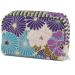Cosmetic bag small (retro flower/violet) for women girl made in japan for make -up make -up culture bag cosmetics stationery purple