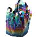 Buy Nupuyai Titanium Coated Bergkristall Druse | Irregular Quartz Geode for Reiki & Feng Shui Decoration - Multicolored Crystal Cluster - Buy Online on GoSupps.com
