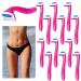 12 Pieces Bikini Razor Women Small Bikini Trimmer Durable Travel Accessories Women Razors Shaver Pubic Hair Removal Beauty Razor T-Type Razor for Body Cosmetic Tool (Pink)