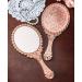 Vintage Rose Gold Oval Hand Mirror with Handle - Vanity & Travel Makeup Mirror - Buy Online on GoSupps.com