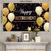Extra Large Black and Gold Retirement Party Banner | 70.8 x 43.3 Inch Fabric Backdrop Decor with Rope | Perfect Retirement Party Decorations - Buy Online on GoSupps.com