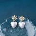 Shop Vintage Pearl Heart Drop Earrings | Gold Leaf Bridal Jewelry for Women - Buy Online on GoSupps.com