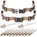 Oziral Backpack Chest Strap 2 Pack Heavy Duty Adjustable Backpack Sternum Strap Chest Belt with 10 Pieces Zipper Pulls Khaki