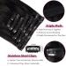 Black Women's 14 Inch Brazilian Virgin Clip in Human Hair Extensions - 100% Unprocessed Full Head Natural Black Straight Hair - 8Pcs 120g - Buy Online on GoSupps.com