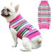 Skxeo Christmas dog sweater costume new year pet costume warm winter sweater knitted Christmas pet clothing for puppies cat dogs xl pink striped
