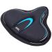 YBEKI Wide Exercise Bike Seat Cover - Comfortable Bicycle Saddle Cushion is Filled with Gel and high Density Foam to Make it More Elastic and Soft for Most Indoor Wide Bike Saddles blue