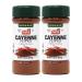 2 Pack-Organic Ground Cayenne Pepper Powder / Pimienta Roja Organica Molida 2x1.75 oz