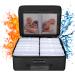 ENGPOW Fireproof Photo Storage Box with 16 Inner 4" x 6" Photo Case(Clear) Photo Box Organizer with Lock Collapsible Portable Photo Storage Containers with Handle for Photos Picture Valuables Box + 16 4" x 6" Photo Case