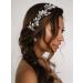 SweetV Flower-Leaf Bridal Headpiece | Wedding Hair Accessory for Brides | Rhinestone Opal Headband | Silver Flower Girl Bridesmaid Piece - Buy Online on GoSupps.com