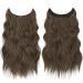 FESHFEN Invisible Wire Hair Extensions - 20 Inch Long Wavy Hairpiece for Women, Dark Brown mix Caramel - Buy Online on GoSupps.com