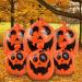 DERAYEE 6Pcs Halloween Pumpkin Lawn Bags, Large Jack O Lantern Leaf Bags Plastic Trash Bags with Twist Ties for Halloween Yard Decorations Outdoor