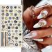 Geometric Nail Art Stickers - Black Gold Triangular Rhombus Design - DIY Manicure Decals for Women - 8 Sheets - Buy Online on GoSupps.com