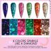 Saviland Glitter Gel Nail Polish Set - 6 Color Big Glitter Kit for Professional Manicure at Home - Buy Online on GoSupps.com