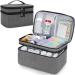 Medicine Organizer and Storage Bag Empty Family First Aid Box Pill Bottle Organizer Bag for Emergency Medication Supplements or Medical Kits Zippered Medicine Bag for Home and Travel(Gray)