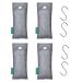 Activated carbon bamboo air purifier natural air purification bag Activated carbon bag for odor neutralization in shoe cabinets refrigerators wardrobes pets and car 4-pack with hook