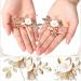 Bridal Flower Hair Pins: 4-Piece Pearl Hair Accessories with Ceramic Floral Clip for Wedding Party - Buy Online on GoSupps.com