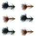 The Fly Fishing Place Balanced Leech Fly Collection Size 8 - Set of 6 - 2 Colors - Bead Head Jig Lake Streamer Wet Flies