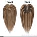 Real Hair Blonde Hair Topper for Thinning Hair Women - 12 Medium Brown Mix Blonde - Silk Base Human Hair - 10x12cm - Buy Online on GoSupps.com
