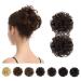 BARSDAR 100% real hair hair part hair tie curled mess extent dutt extensions real hair hair part hair tubes updos Increasing hair extension for women girls 2# dark brown 2 pcs - 27 g *2 2pcs -2# dark brown