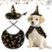 Pet Halloween Costumes Dog Costume Cloak Cat Cape Witch Hat Set with Bell Pet Wizard Clothing Outfits Halloween Party Cosplay for Small Medium Puppy Dogs Kitten Cats Decoration (Wizard)