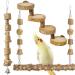 LIMIO Natural Wood Medium Bird Toys, Bird Swing Ladder Chewing Toys, for Parakeet Parrot Cockatiel Budgie Conures Toy