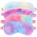Shop WLLHYF 4 Pcs Plush Rainbow Eye Masks | Soft & Comfortable Furry Sleep Covers for Adults & Kids | Perfect for Travel & Napping - Buy Online on GoSupps.com