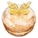 Baluue Dappen Dish Golden Apple Shaped Glass Crystal Dappen Dish Cup Nail Art Liquid Powder Nail Crystal Bowl with Butterfly Top Lid for Nail Art Manicure