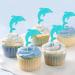 Unimall Global 24PC Glitter Blue Dolphin Cupcake Toppers - Sea Themed Birthday Decoration for Baby Party Celebrations - Buy Online on GoSupps.com