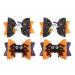 Beaupretty Halloween Bowknot Hair Clips 4Pcs Glitter Hair Bogen Clips Spider Spast Hairpange hair needle hair clips for children halloween party hair accessories