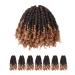 Passion Twist Crochet Hair for Black Women-7 Packs 6 Inches Ombre Blonde Short Pre-twisted Pre Looped Crochet hair,Synthetic Braiding Hair Extensions(T1B/27) 6 Inch (Pack of 7) T1B/27