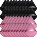 Powder Puff Soft Makeup Sponge: 40 Pieces Short Velour Triangle Powder Puffs for Loose Powder Setting Powder Cosmetic Foundation Beauty Sponge Stocking Stuffers for Women (black and pink)