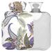 NAANLE hot water bottle with cover Paisley Flower Flowers Transparent Warm Water bottle 2l Large hot hot water bottle for menstrual cramps pain relief handfoot heat and cold therapy