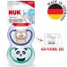 Nuk Space Baby Schnuller | BPA-Free Silicone Pacifier for 6-18 Months | Extra Ventilation | Owl & Panda Design | 2-Pack Standard Blue - Buy Online on GoSupps.com
