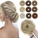 Sego hair part with rubber band 55g dutt hair parts hair tie with hair hair extension updos Messy bun for girls medium blonde mix blonde