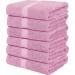 Simpli-Magic Cotton Set, Bath Towels, Pink, 24 x 46 Inches, 6 Count 24 in x 46 in Bath Towels