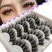 lashes False Eyelashes extension 3D individual lashes Fluffy cat eye mink lashes natural look 5 pairs Multipack Wispy14-19mm Mega Volume