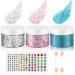 Creamify Face Body Glitter Gel - 3 Colors Pink and Silver Chunky Glitter Gel & Blue Fine Glitter Gel with Gems Sticker  Rave Accessories Hair Glitter Body Shimmer  Adhesive Sequins Mermaid Makeup  65g