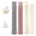 Heat bottle long HomeWit heat bottle hose with 2 pieces of chenillegarn cover - silver gray & dark pink elongated hot water bottle 2 liters - XXL heat bottles for shoulder neck and bed bottle model -gray and pink