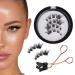 Eye Lashes Individual Brown Cluster Lashes Rita Lash Cluster Lashes Waterproof No Glue Required Reusable Magnetic Eyelashes with Clear Band Lashes