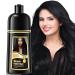 Black Hair Dye Shampo Instant Black Dye Shampoo for Gray Hair 3-In-1 Color Shampoo Long Lasting 100% Gray Coverage Herbal Ingredients For Men & Women 500ml-BLACK Black-500ML