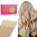 If Salife Tape Extensions Real Hair 20PCs 50g 55cm 22 inch light blonde highlights Goldblond Remy Invisible Tape Extensions silky straight real hair Extensions Skin Weft Tape in 55cm #16/2 Hellblond Highlights Goldblond