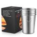 SHAPING YOU UNIQUE FARSEE Stainless Steel Cups For Kids and Toddlers 8 oz Stainless Steel Sippy Cups Paired With Silicon Sippy Lids Metal Drinking Glasses - 4 Pack