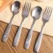 VGOODALL 12PCS Children Safe Forks and Spoons Set - Bunny and Puppy Motifs | Stainless Steel Toddler Utensils - Buy Online on GoSupps.com